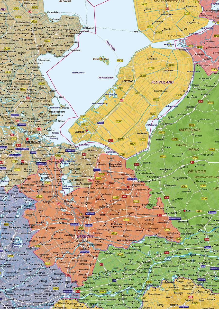 Gedetailleerde Kaart Nederland Staatkundig - Afbeelding 2