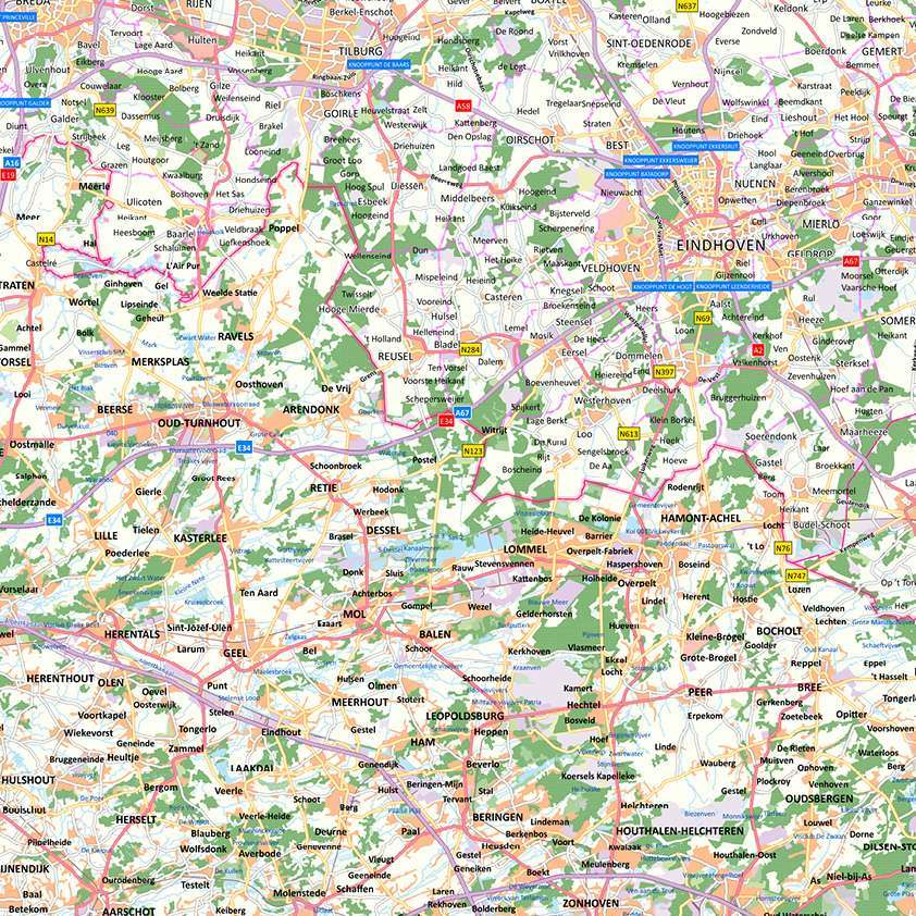 Kaart Zuid-Nederland - Afbeelding 2