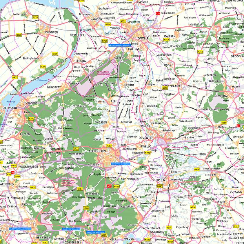 Kaart Oost-Nederland - Afbeelding 2