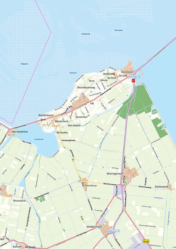 Kaart Kop van Noord-Holland - Afbeelding 2