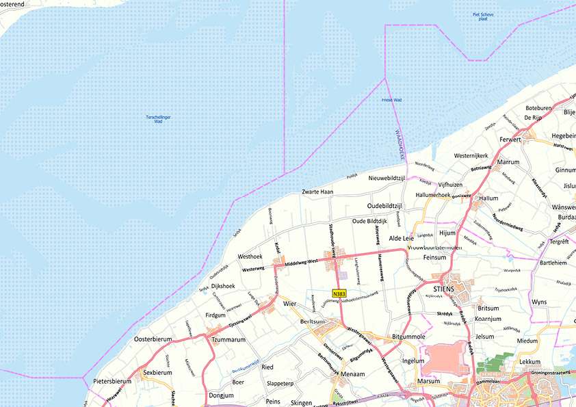 Kaart Noord-Friesland - Afbeelding 2
