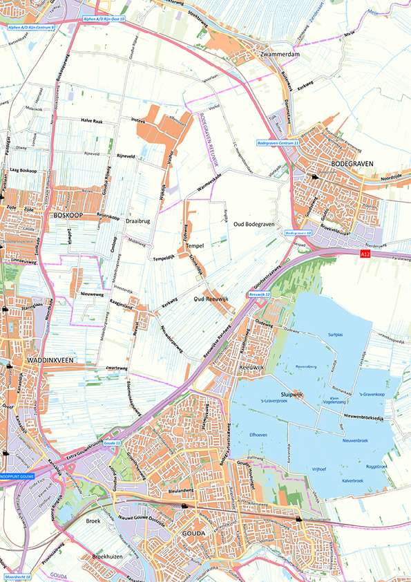 Kaart Oost Zuid-Holland - Afbeelding 2