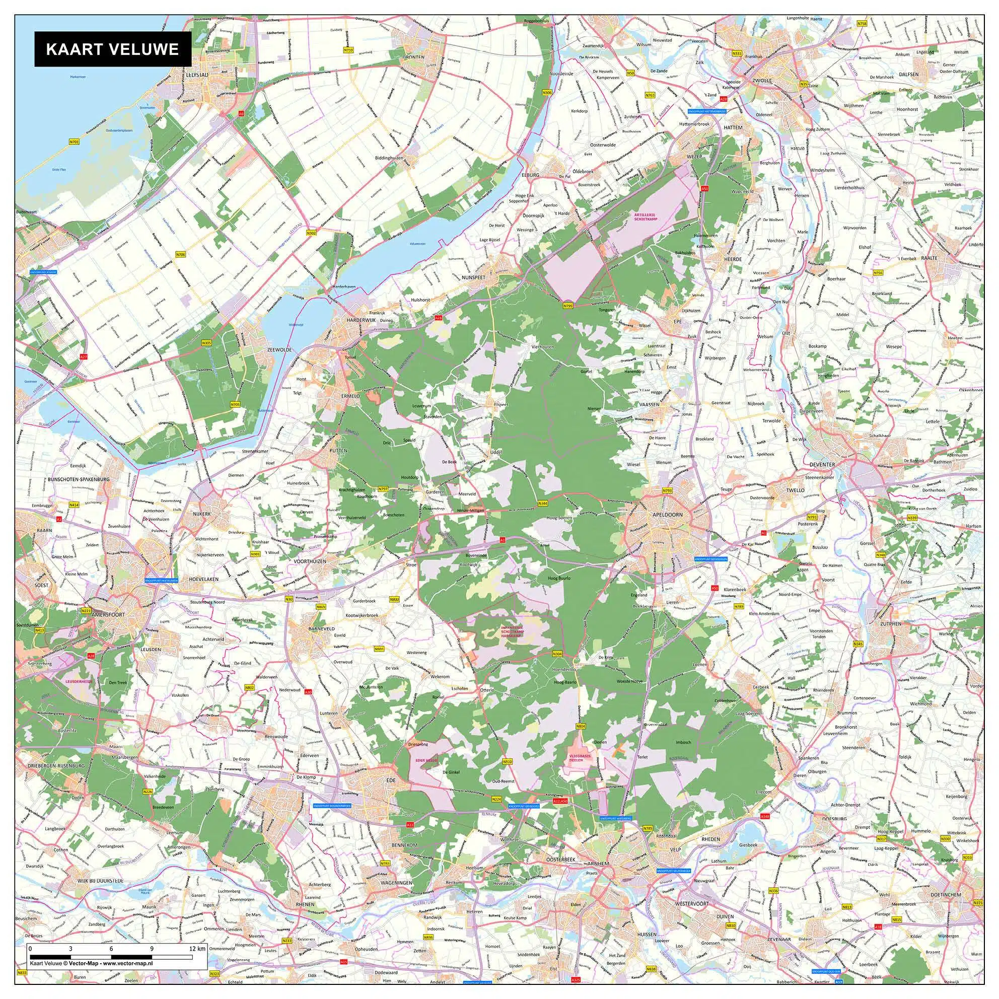 Kaart Veluwe