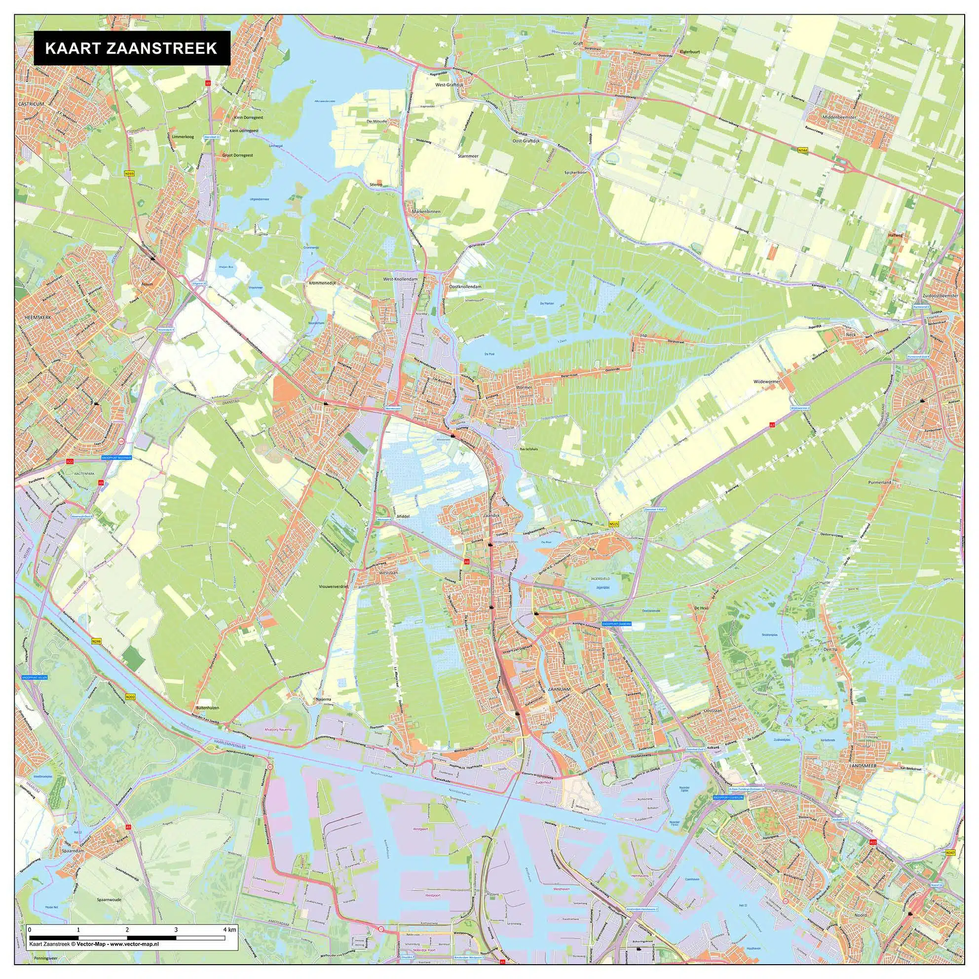 Kaart Zaanstreek
