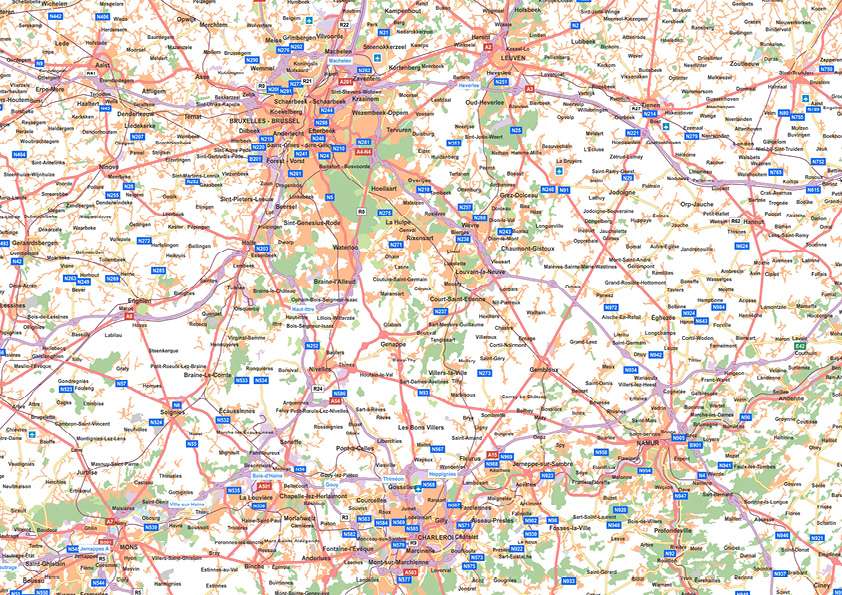 Gedetailleerde Kaart België - Afbeelding 2