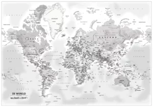 Wereldkaart Grijs