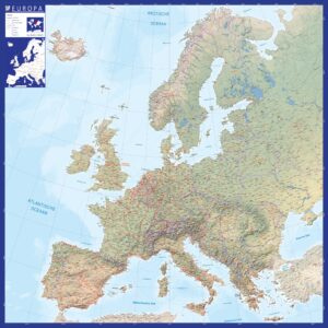 Wegenkaart Europa natuurkundig