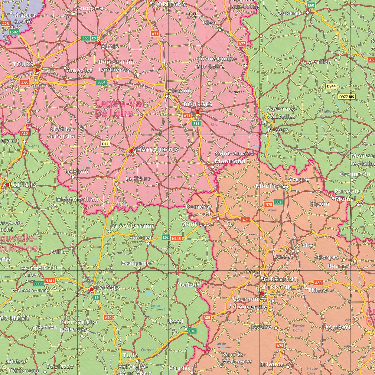 Staatkundige landkaart Frankrijk - Afbeelding 2