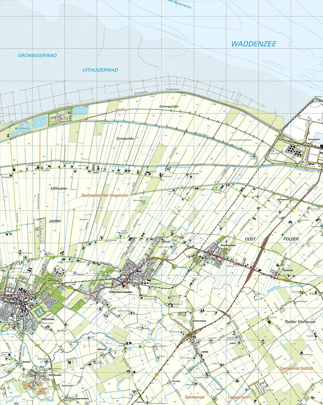 Topografische Kaart 03G Uithuizen digitaal