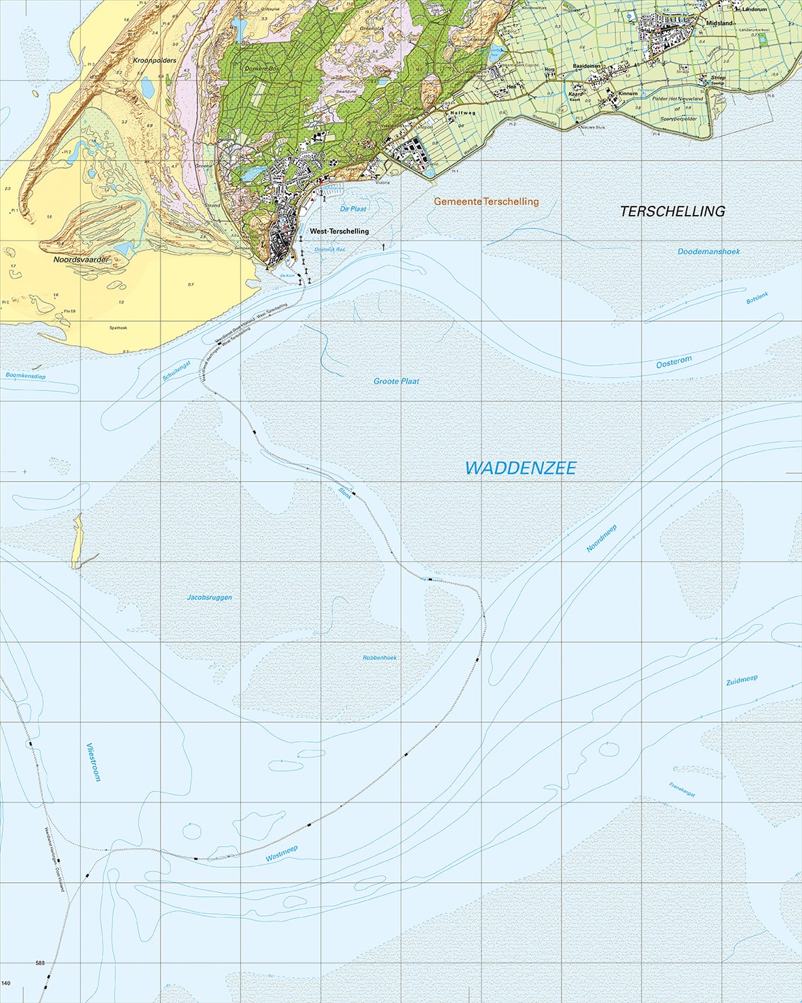 Topografische Kaart 05A West-Terschelling digitaal