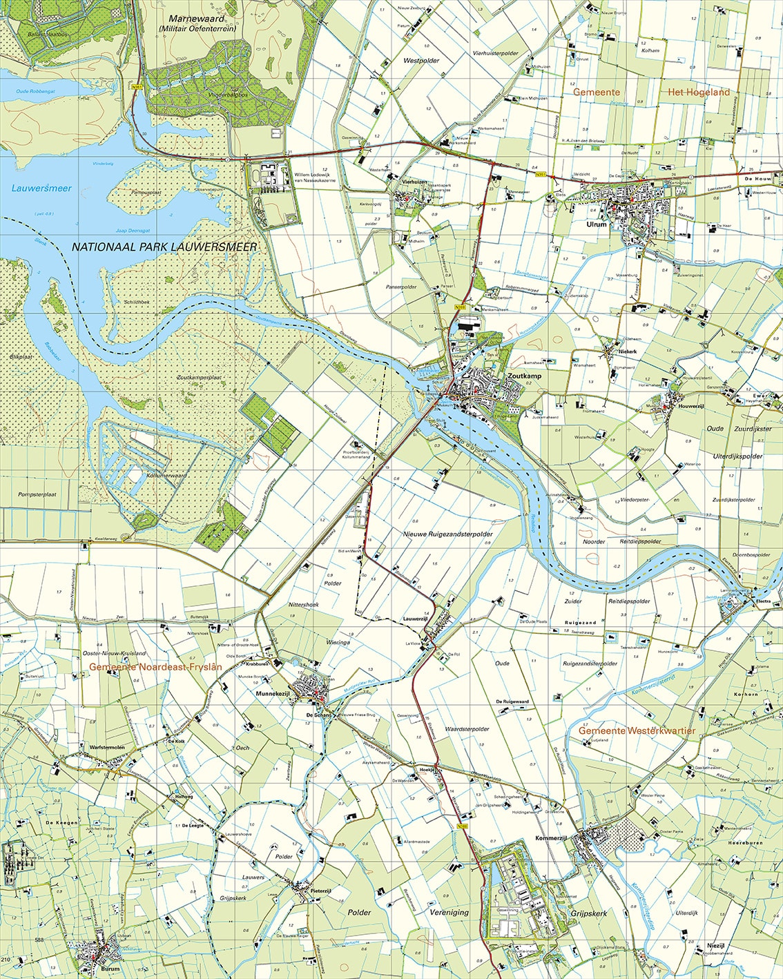 Topografische Kaart 06F Zoutkamp digitaal
