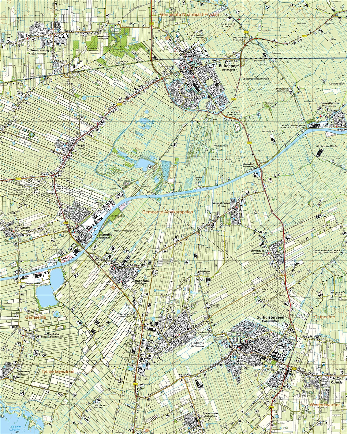 Topografische Kaart 06G Surhuisterveen digitaal