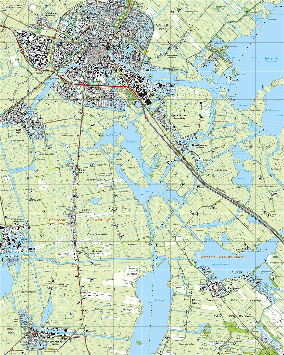 Topografische Kaart 10H Sneek digitaal