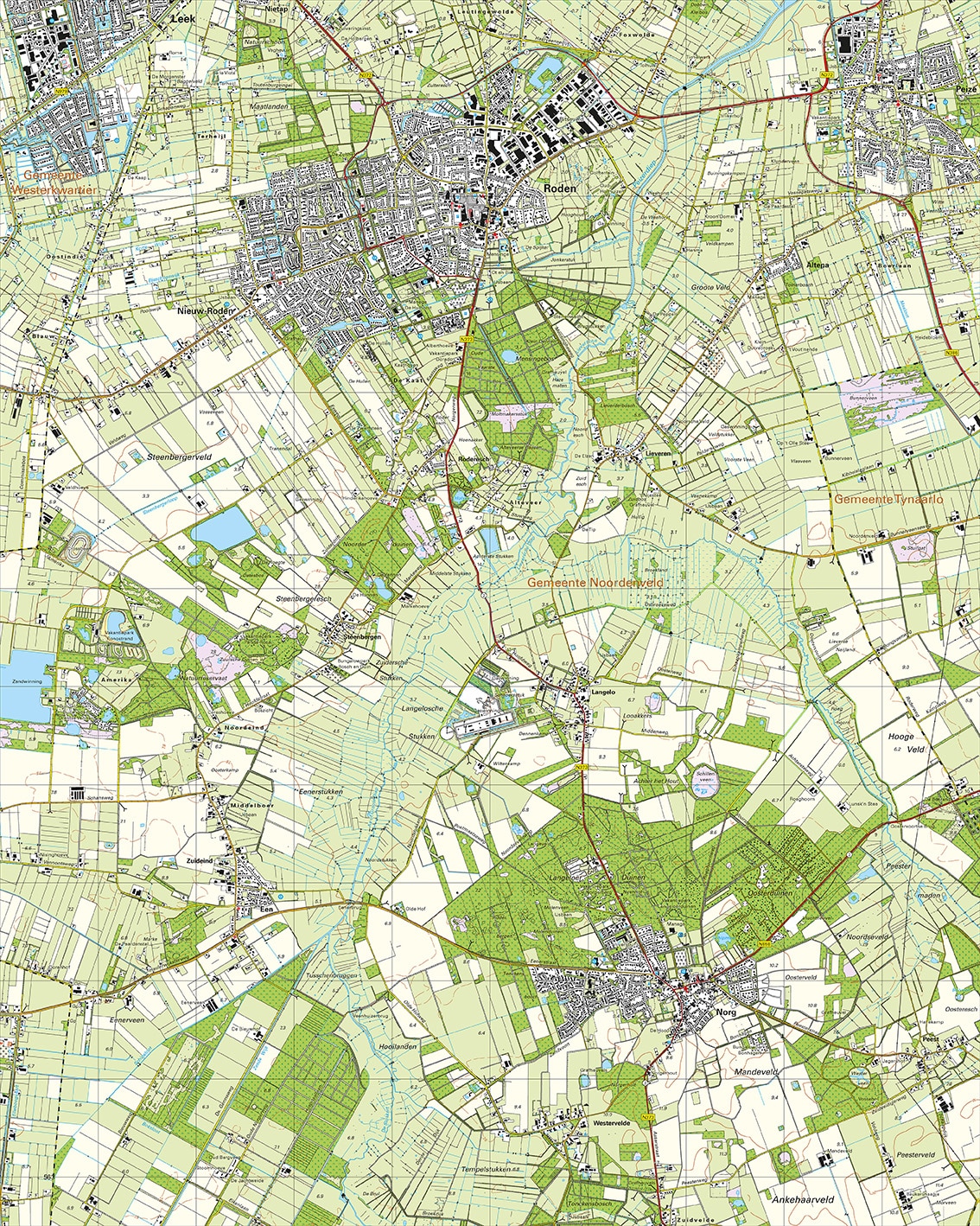 Topografische Kaart 12A Norg digitaal
