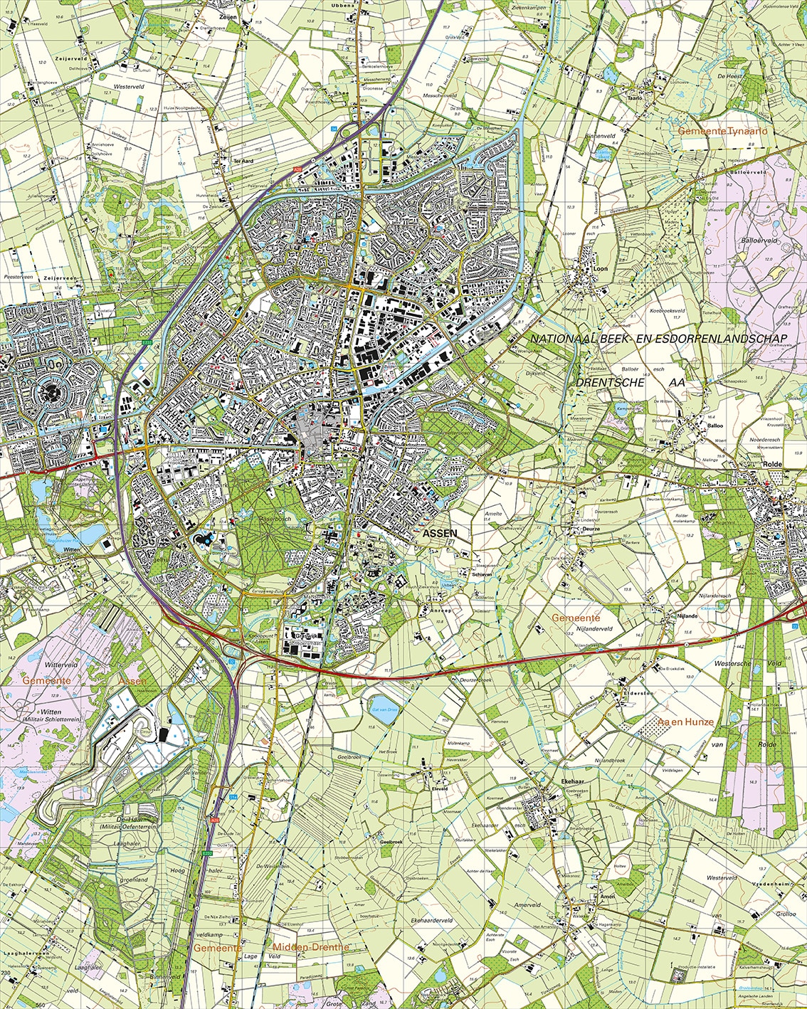 Topografische Kaart 12D Assen digitaal