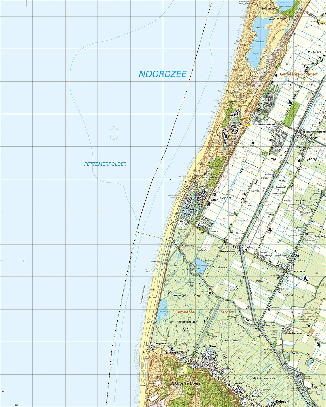 Topografische Kaart 14C Petten digitaal