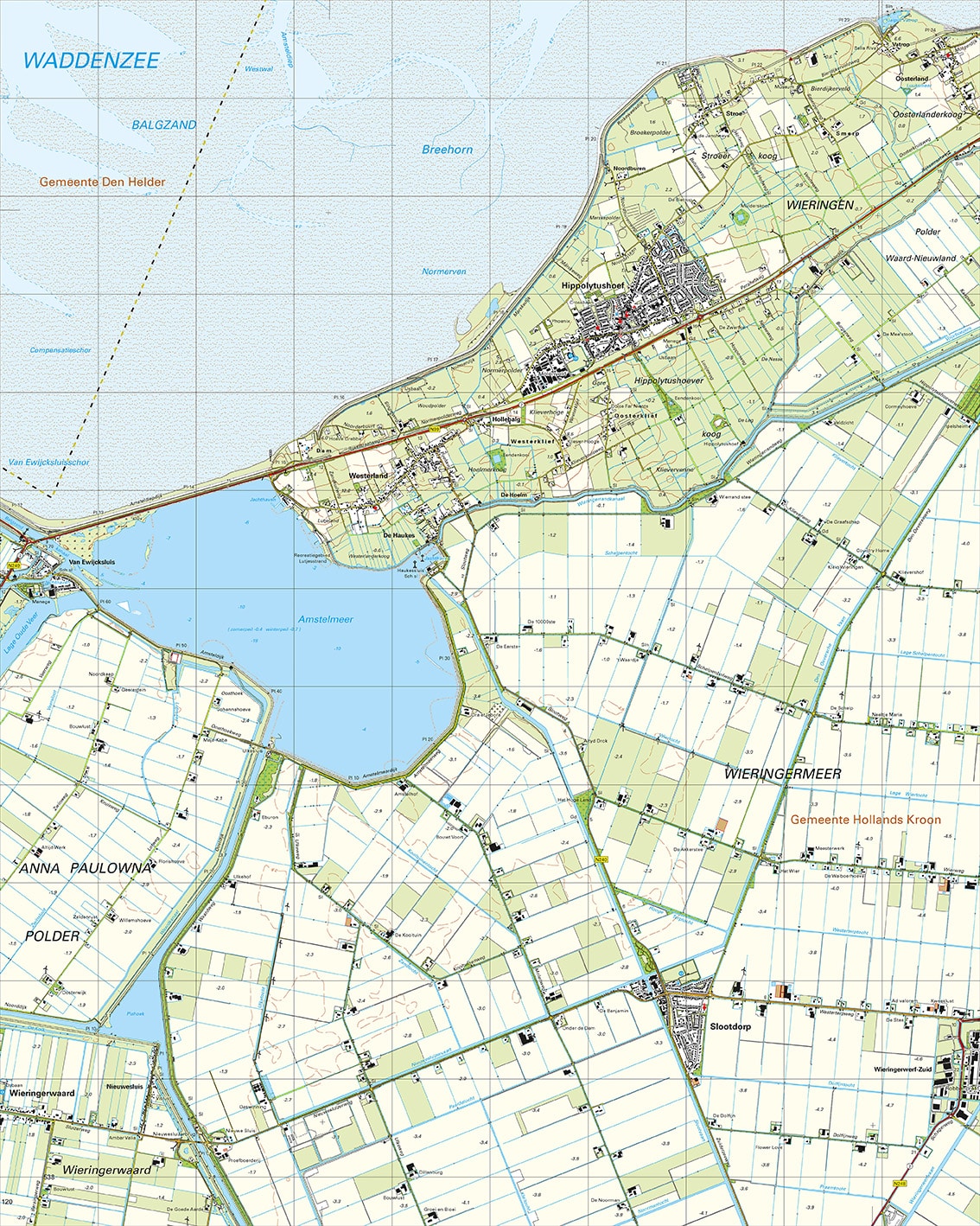 Topografische Kaart 14E Hippolytushoef digitaal