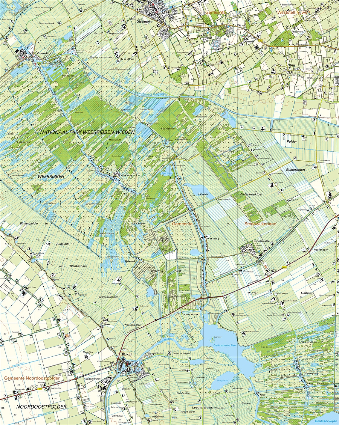 Topografische Kaart 16D Blokzijl digitaal