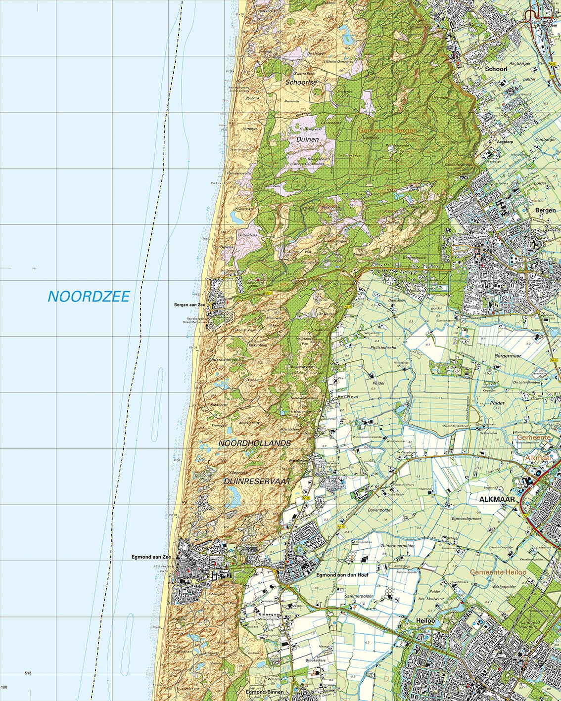 Topografische Kaart 19A Bergen digitaal
