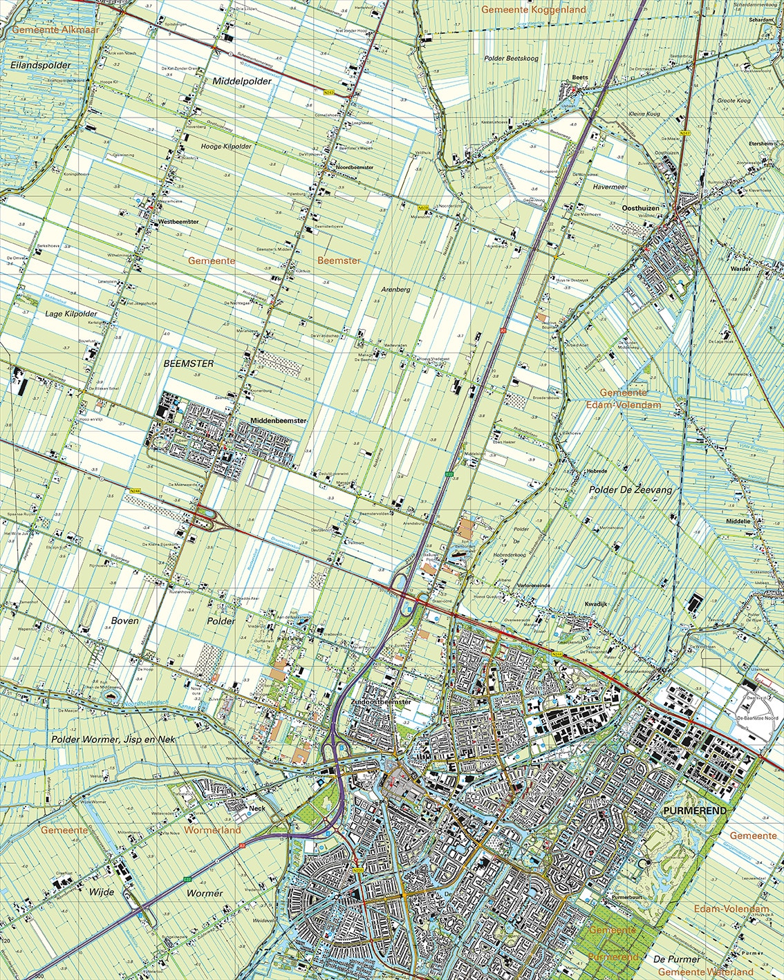 Topografische Kaart 19G Purmerend digitaal