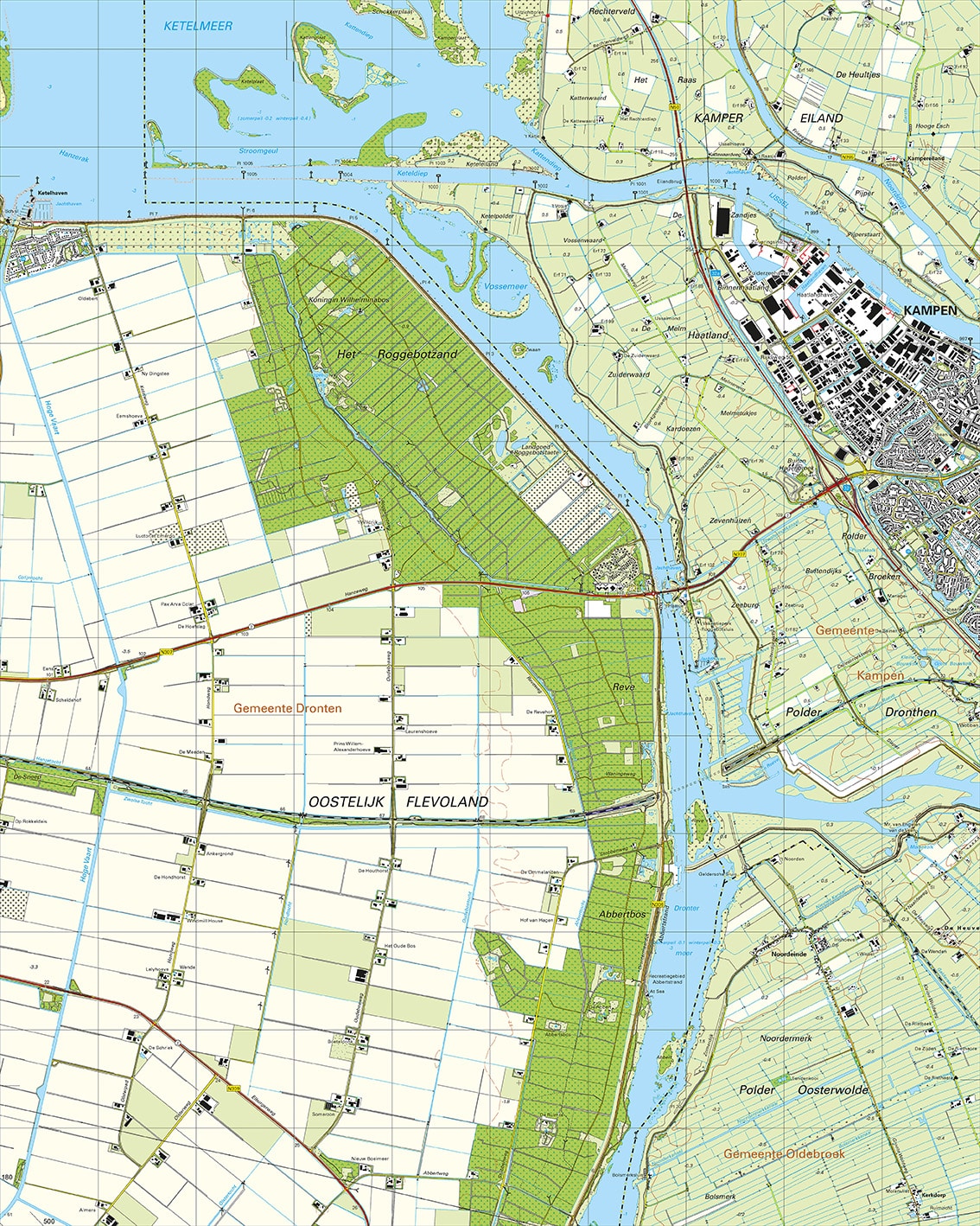 Topografische Kaart 21C Roggebotsluis digitaal