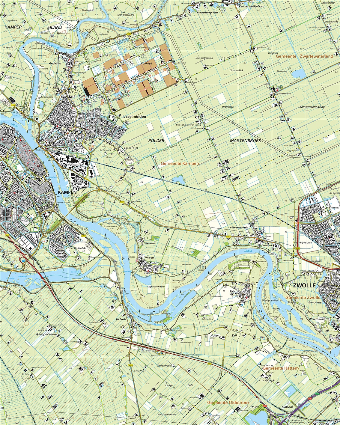 Topografische Kaart 21D Kampen digitaal
