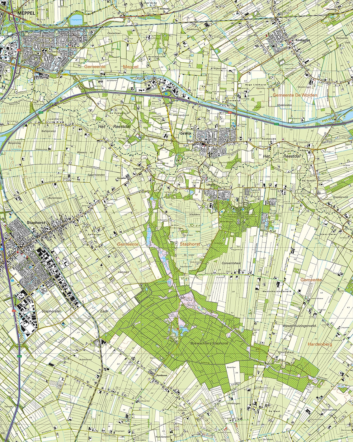 Topografische Kaart 21F De Wijk digitaal
