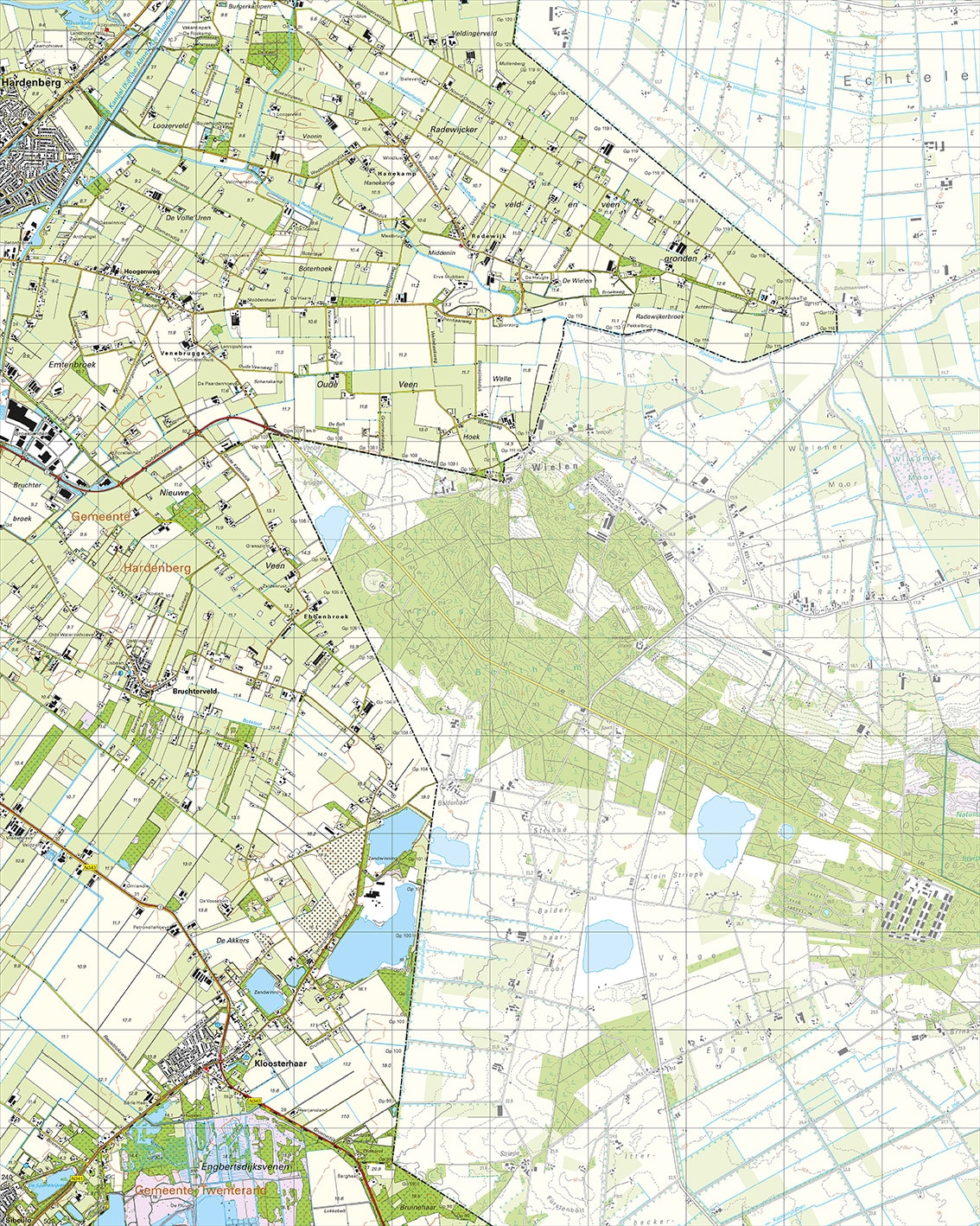 Topografische Kaart 22G Kloosterhaar digitaal