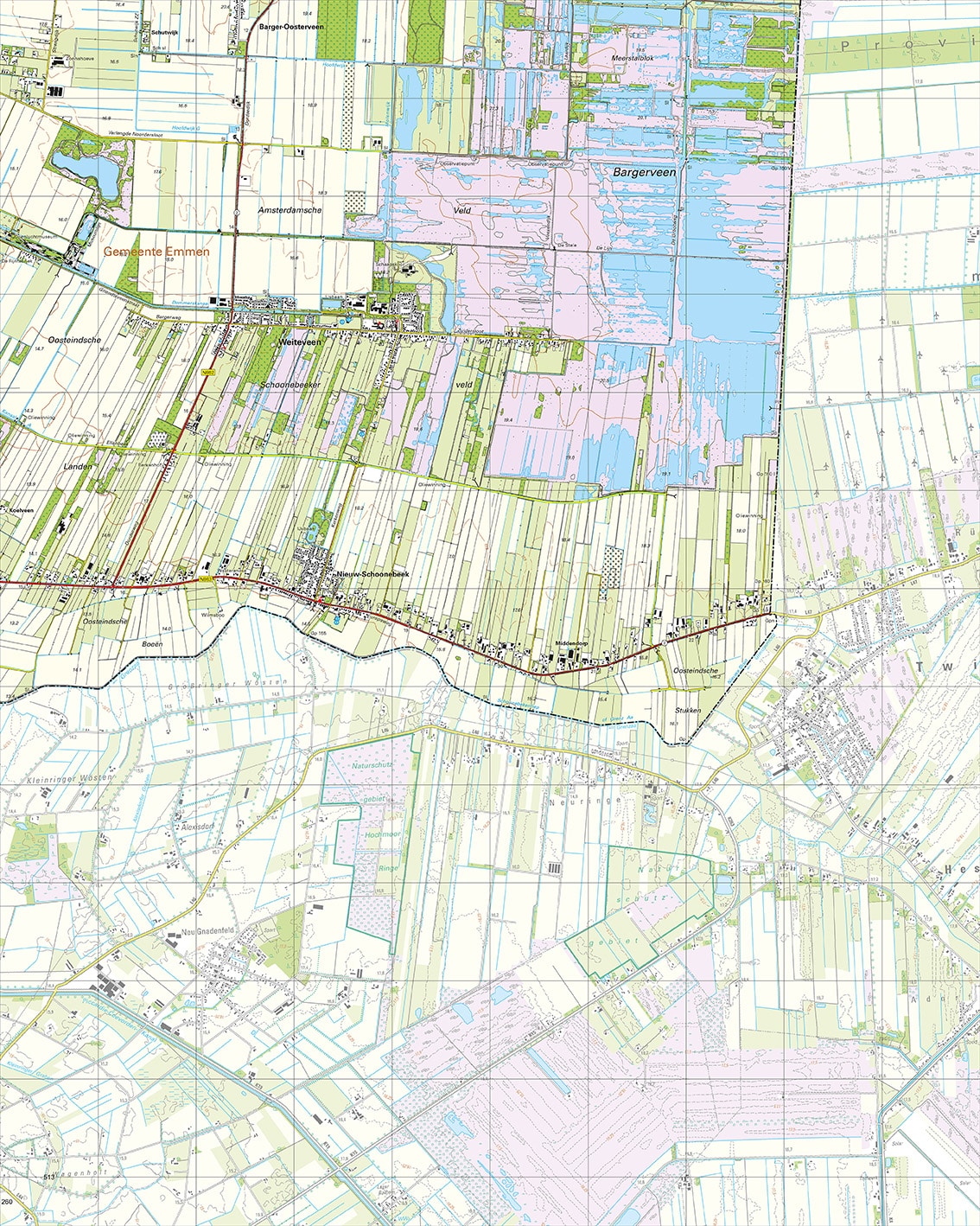 Topografische Kaart 23A Weiteveen digitaal