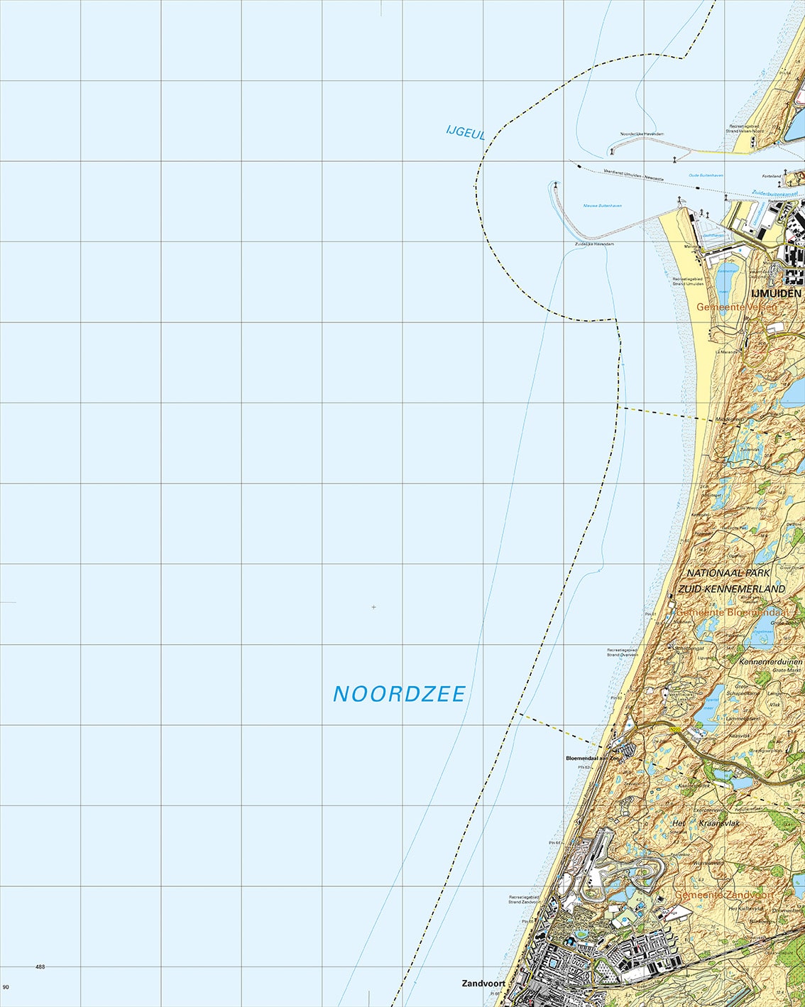 Topografische Kaart 24F Zandvoort digitaal