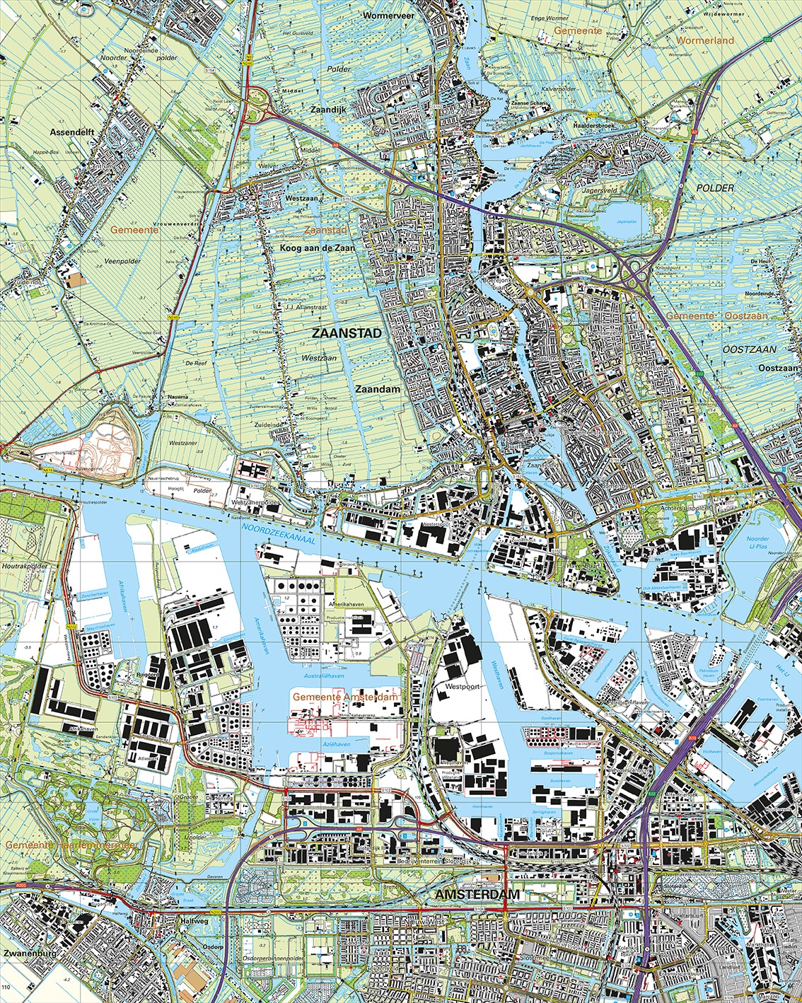 Topografische Kaart 25B Zaandam digitaal
