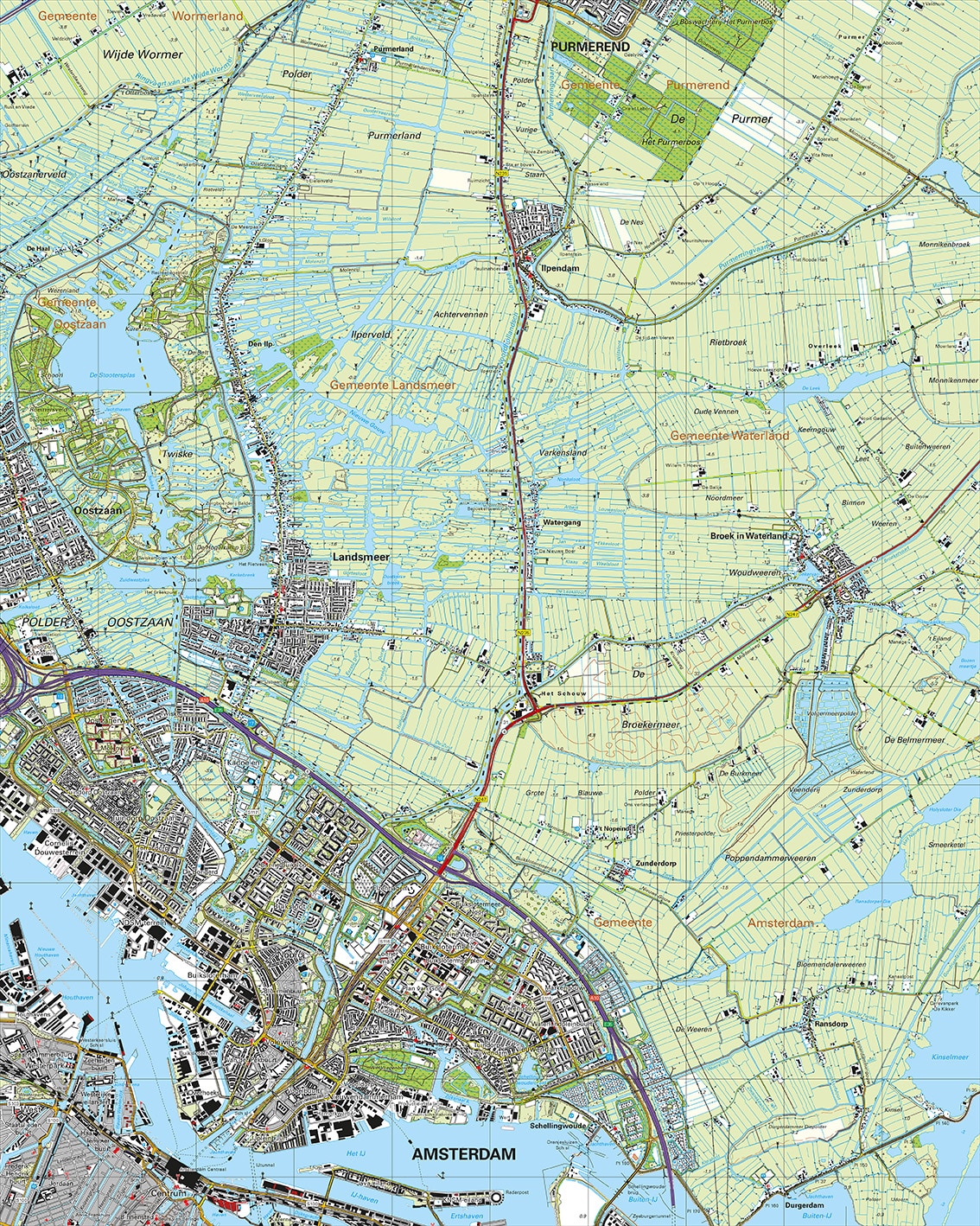 Topografische Kaart 25E Landsmeer digitaal