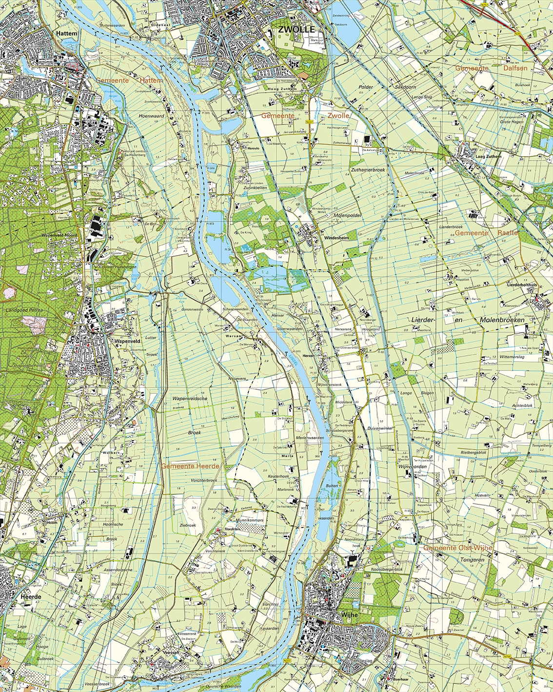 Topografische Kaart 27E Wijhe digitaal
