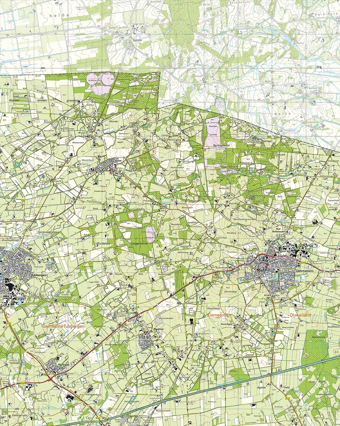 Topografische Kaart 28F Ootmarsum digitaal