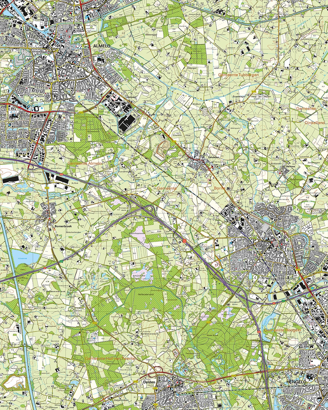 Topografische Kaart 28G Almelo digitaal