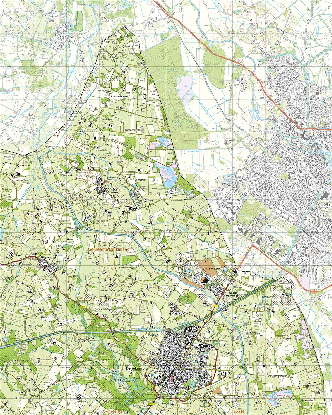 Topografische Kaart 29A Denekamp digitaal