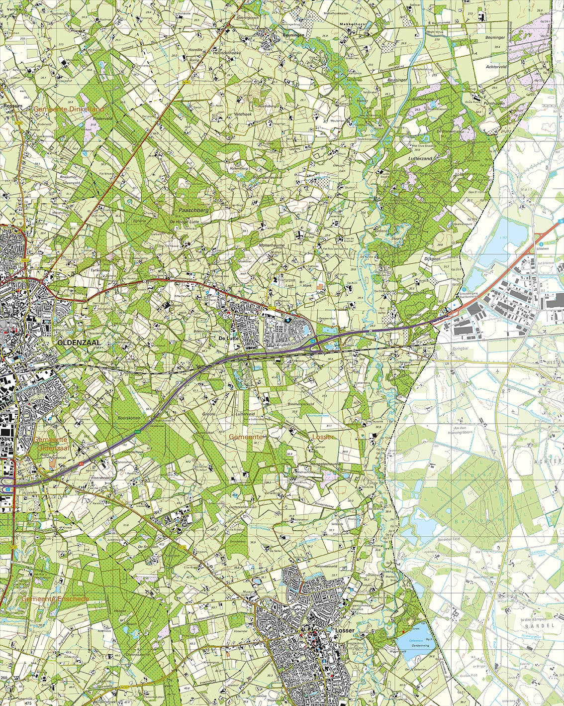 Topografische Kaart 29C Oldenzaal digitaal