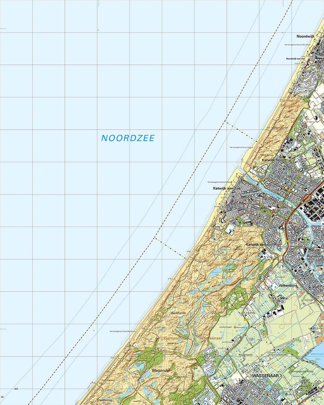 Topografische Kaart 30E Katwijk aan Zee digitaal