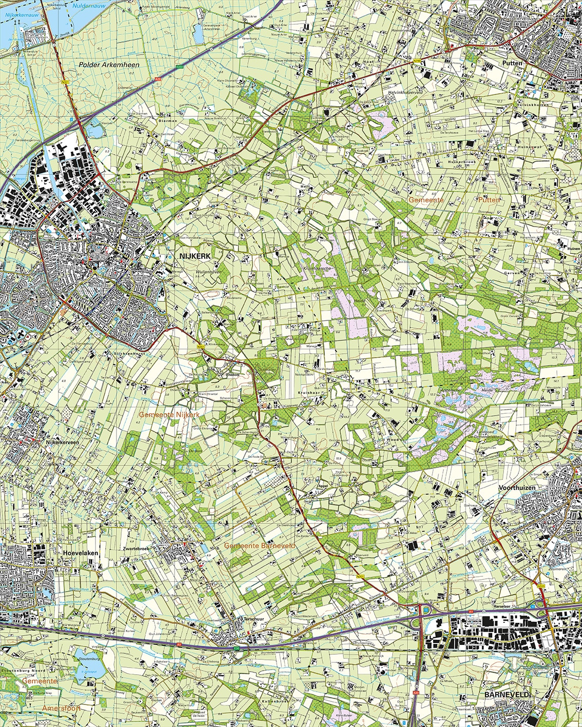 Topografische Kaart 32E Nijkerk digitaal