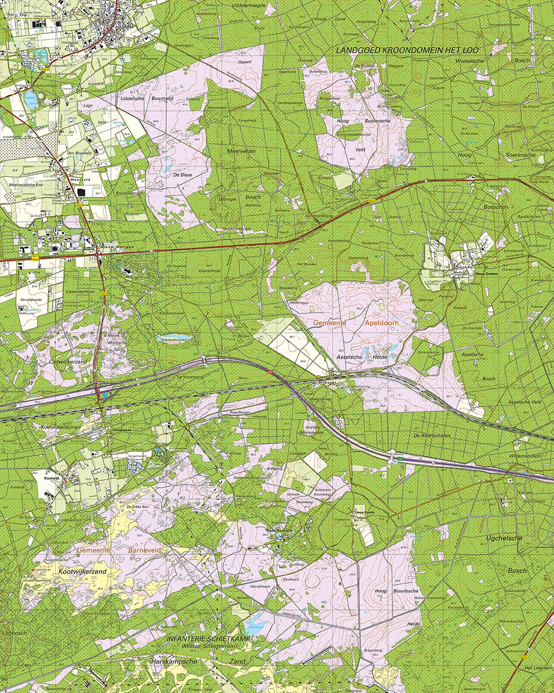 Topografische Kaart 33A Hoog Soeren digitaal