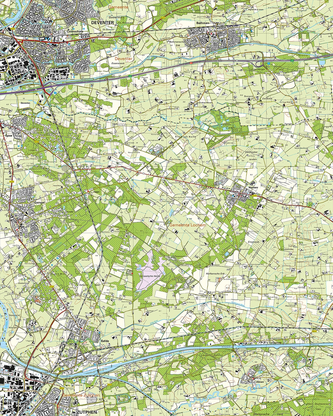 Topografische Kaart 33F Gorssel digitaal