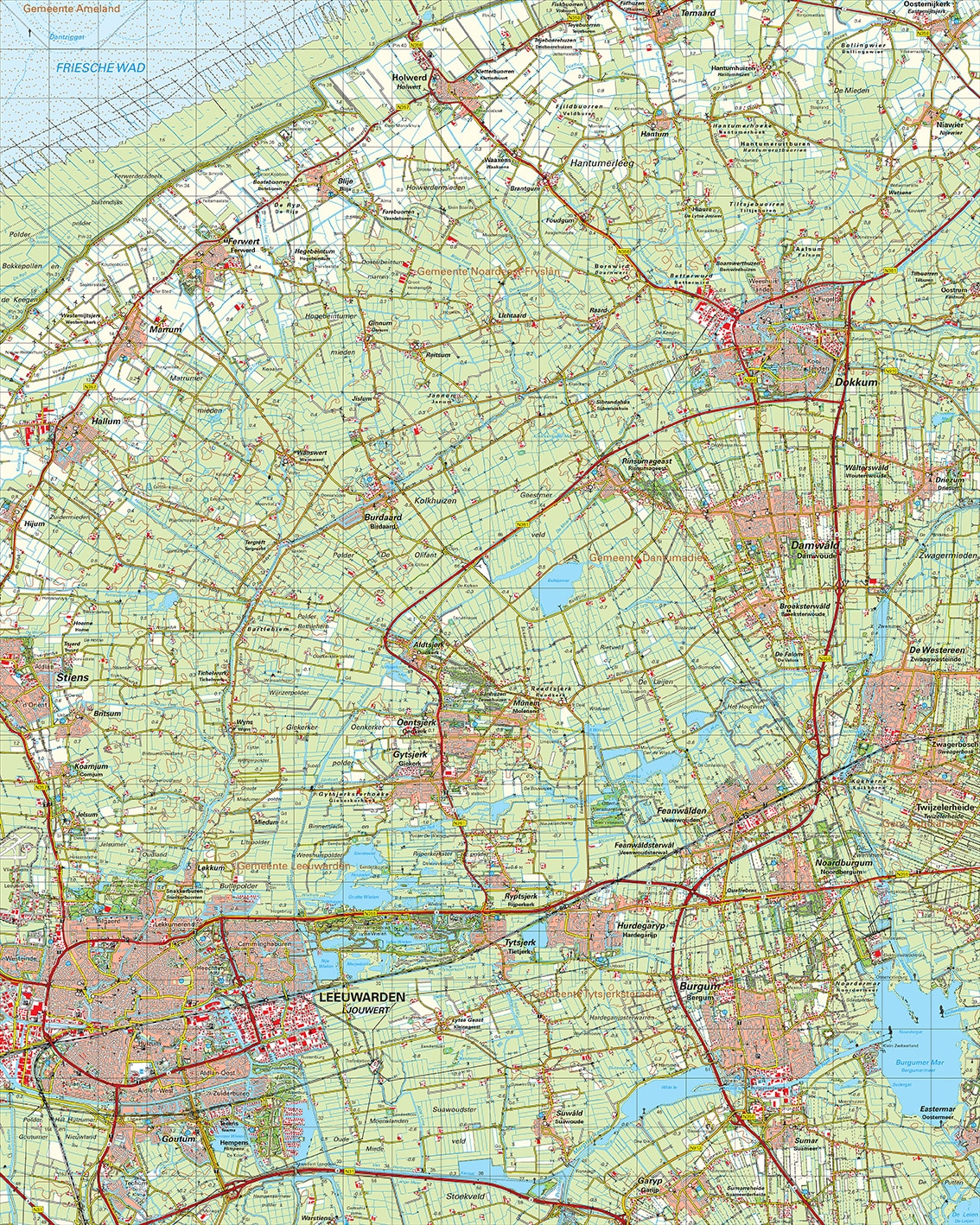 Topografische kaart 06W Leeuwarden digitaal