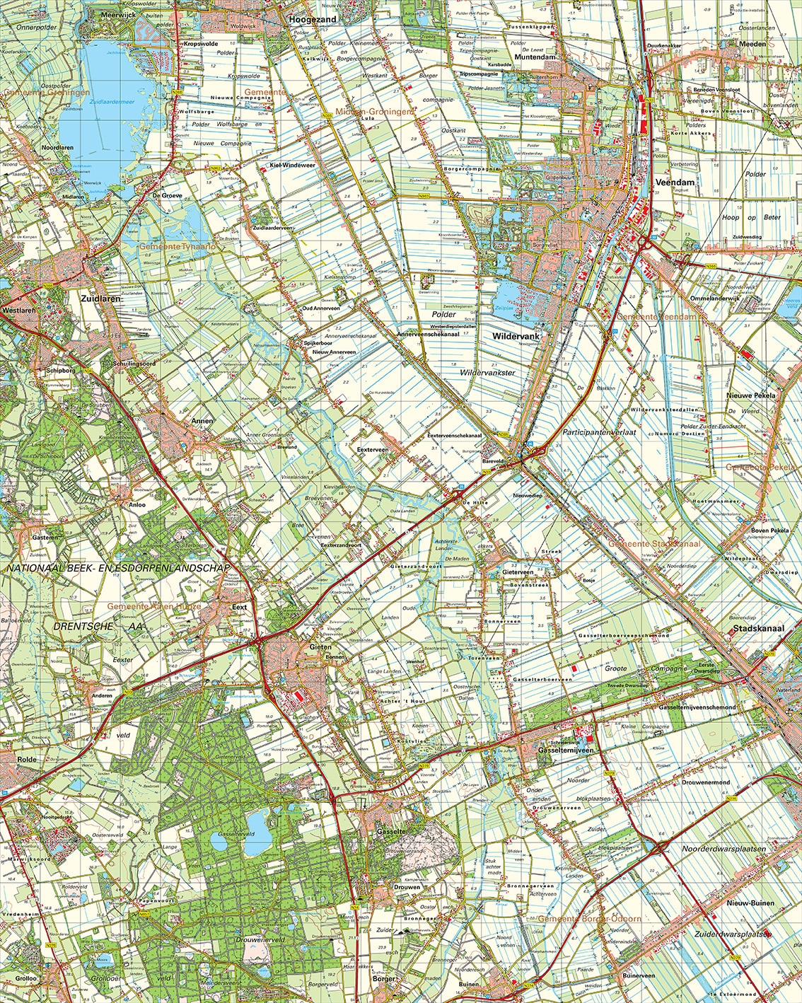 Topografische kaart 12O Veendam digitaal