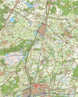 Topografische kaart 17W Hoogeveen digitaal