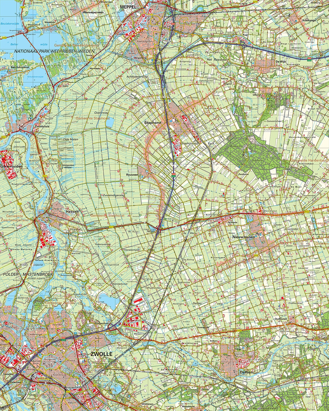 Topografische kaart 21O Zwolle digitaal