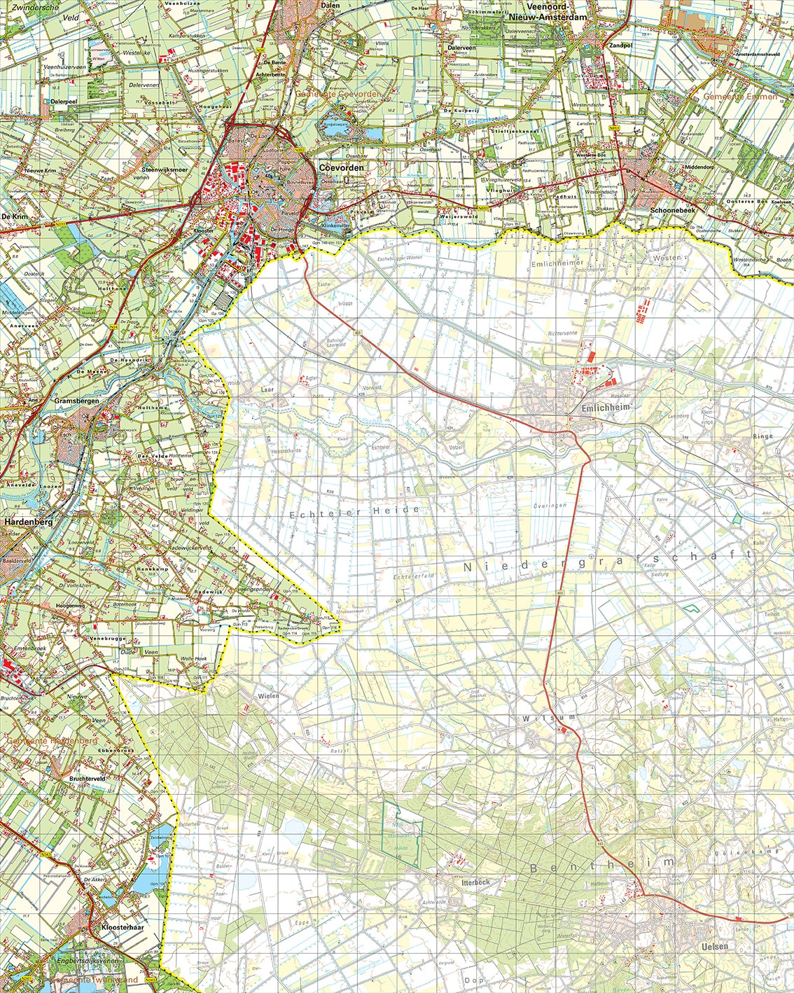 Topografische kaart 22O Coevorden digitaal
