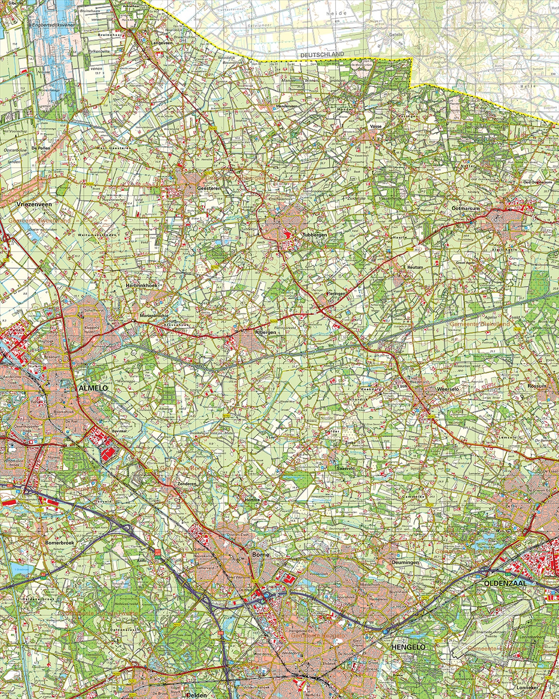 Topografische kaart 28O Almelo digitaal