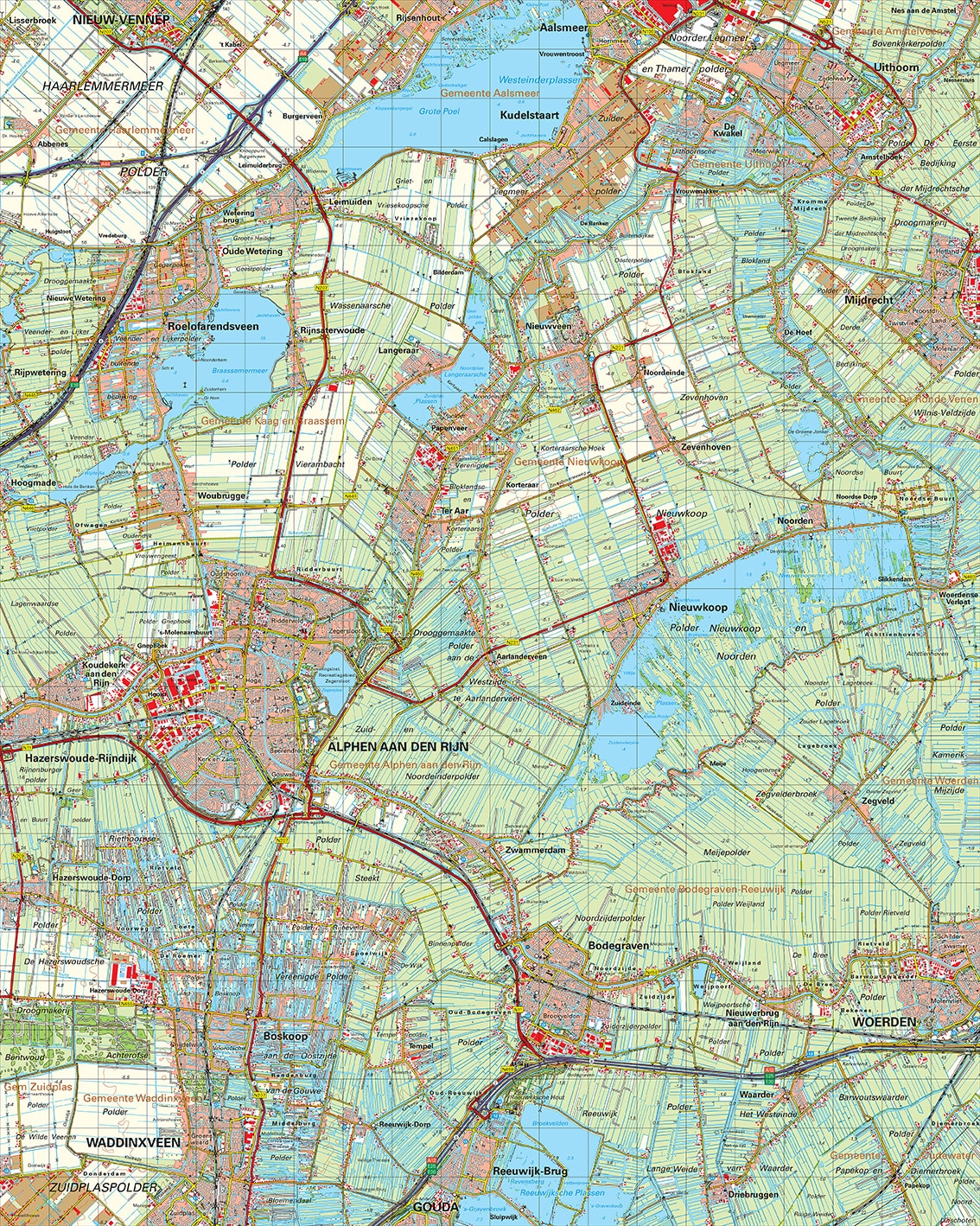 Topografische kaart 31W Waddinxveen digitaal