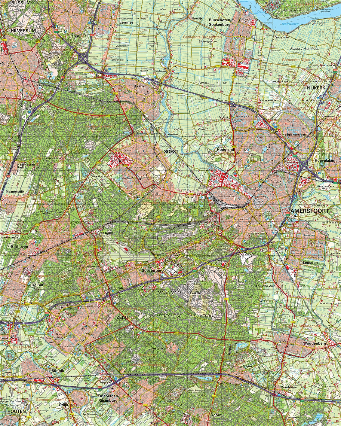 Topografische kaart 32W Amersfoort digitaal