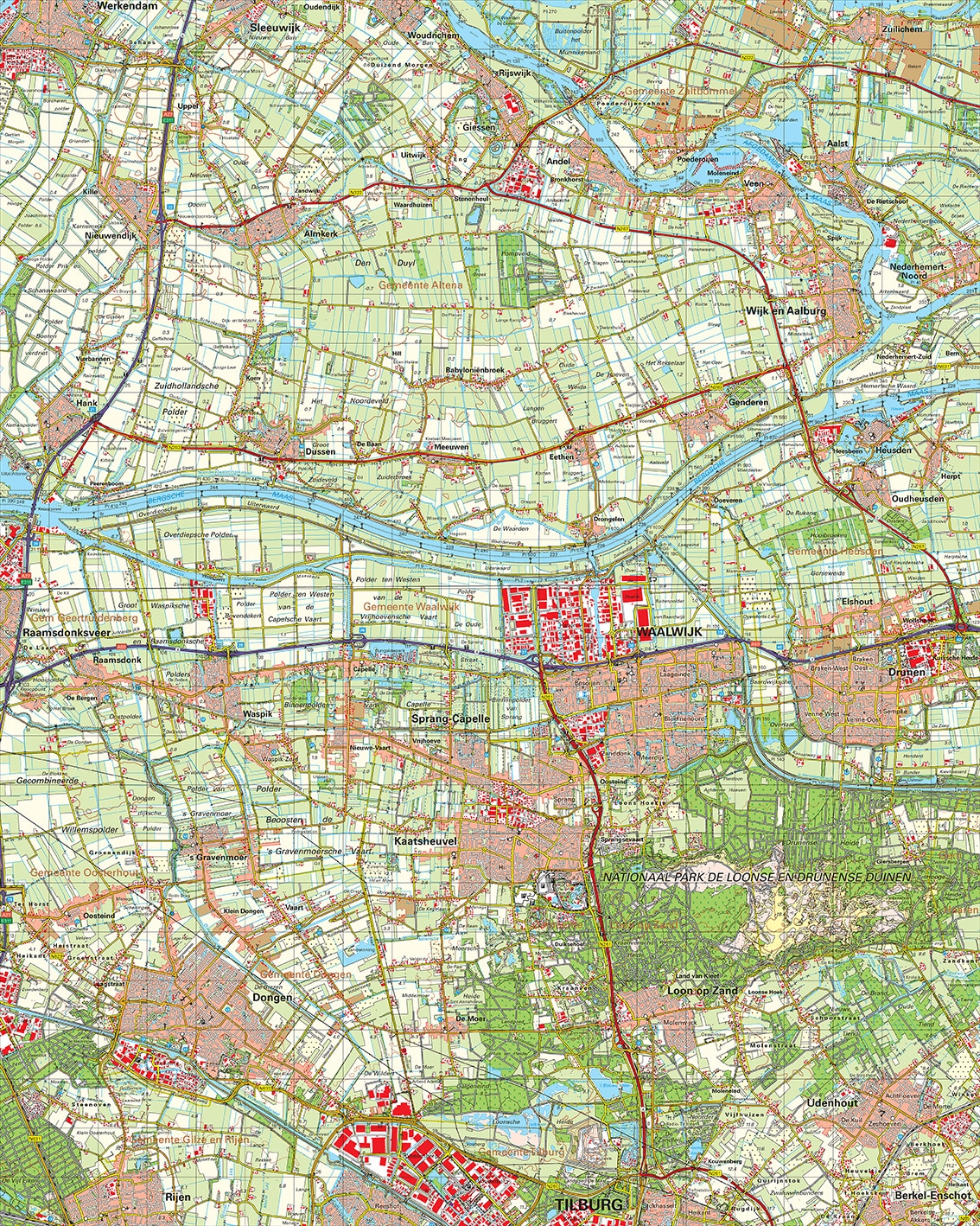 Topografische kaart 44O Waalwijk digitaal